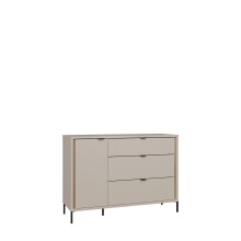 Sideboard >SERAVEL< in Sand / Mauvella Eiche Dekor - 124,1x87,2x41,5cm (BxHxT)