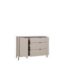 Sideboard >SERAVEL< in Sand / Mauvella Eiche Dekor - 124,1x87,2x41,5cm (BxHxT)