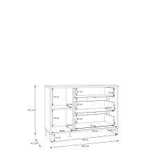 Sideboard >SERAVEL< in Sand / Mauvella Eiche Dekor - 124,1x87,2x41,5cm (BxHxT)