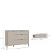 Sideboard >SERAVEL< in Sand / Mauvella Eiche Dekor - 124,1x87,2x41,5cm (BxHxT)