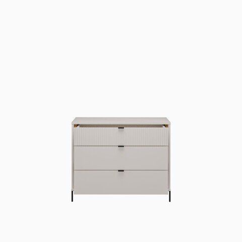 Kommode >SERAVEL< in Sand / Mauvella Eiche - 109,4x87,2x41,5cm (BxHxT)