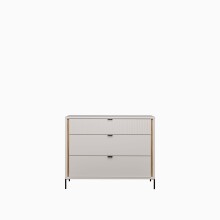 Kommode >SERAVEL< in Sand / Mauvella Eiche - 109,4x87,2x41,5cm (BxHxT)