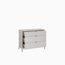 Kommode >SERAVEL< in Sand / Mauvella Eiche - 109,4x87,2x41,5cm (BxHxT)