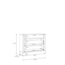 Kommode >SERAVEL< in Sand / Mauvella Eiche - 109,4x87,2x41,5cm (BxHxT)
