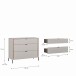 Kommode >SERAVEL< in Sand / Mauvella Eiche - 109,4x87,2x41,5cm (BxHxT)