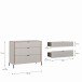 Kommode >SERAVEL< in Sand / Mauvella Eiche - 109,4x87,2x41,5cm (BxHxT)