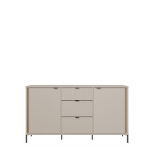 Sideboard >SERAVEL< in Sand / Mauvella Eiche Dekor - 158,8x87,2x41,5cm (BxHxT)