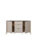Sideboard >SERAVEL< in Sand / Mauvella Eiche Dekor - 158,8x87,2x41,5cm (BxHxT)