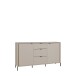 Sideboard >SERAVEL< in Sand / Mauvella Eiche Dekor - 158,8x87,2x41,5cm (BxHxT)