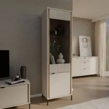 Stauraumregal >SERAVEL< in Sand / Mauvella Eiche...