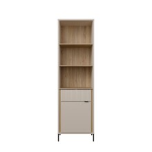 Stauraumregal >SERAVEL< in Sand / Mauvella Eiche Dekor - 59,4x199,2x41,5 (BxHxT)