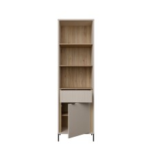 Stauraumregal >SERAVEL< in Sand / Mauvella Eiche Dekor - 59,4x199,2x41,5 (BxHxT)