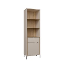 Stauraumregal >SERAVEL< in Sand / Mauvella Eiche Dekor - 59,4x199,2x41,5 (BxHxT)