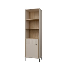 Stauraumregal >SERAVEL< in Sand / Mauvella Eiche Dekor - 59,4x199,2x41,5 (BxHxT)