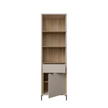Stauraumregal >SERAVEL< in Sand / Mauvella Eiche Dekor - 59,4x199,2x41,5 (BxHxT)