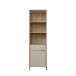 Stauraumregal >SERAVEL< in Sand / Mauvella Eiche Dekor - 59,4x199,2x41,5 (BxHxT)