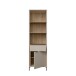 Stauraumregal >SERAVEL< in Sand / Mauvella Eiche Dekor - 59,4x199,2x41,5 (BxHxT)