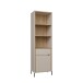 Stauraumregal >SERAVEL< in Sand / Mauvella Eiche Dekor - 59,4x199,2x41,5 (BxHxT)