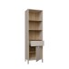 Stauraumregal >SERAVEL< in Sand / Mauvella Eiche Dekor - 59,4x199,2x41,5 (BxHxT)