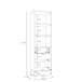 Stauraumregal >SERAVEL< in Sand / Mauvella Eiche Dekor - 59,4x199,2x41,5 (BxHxT)