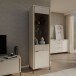 Stauraumregal >SERAVEL< in Sand / Mauvella Eiche Dekor - 59,4x199,2x41,5 (BxHxT)