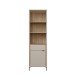Stauraumregal >SERAVEL< in Sand / Mauvella Eiche Dekor - 59,4x199,2x41,5 (BxHxT)