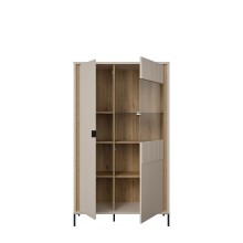 Stauraumvitrine >SERAVEL< in Sand / Mauvella Eiche Dekor