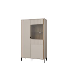 Stauraumvitrine >SERAVEL< in Sand / Mauvella Eiche Dekor