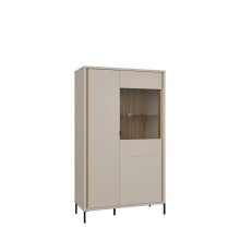Stauraumvitrine >SERAVEL< in Sand / Mauvella Eiche Dekor