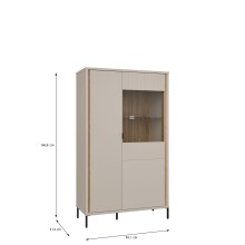 Stauraumvitrine >SERAVEL< in Sand / Mauvella Eiche Dekor