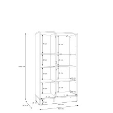 Stauraumvitrine >SERAVEL< in Sand / Mauvella Eiche Dekor