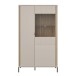 Stauraumvitrine >SERAVEL< in Sand / Mauvella Eiche Dekor