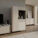Stauraumvitrine >SERAVEL< in Sand / Mauvella Eiche Dekor