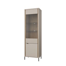 Stauraumvitrine >SERAVEL< in Sand / Mauvella Eiche Dekor