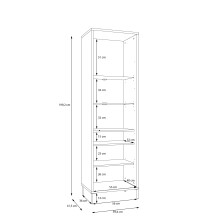 Stauraumvitrine >SERAVEL< in Sand / Mauvella Eiche Dekor