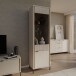 Stauraumvitrine >SERAVEL< in Sand / Mauvella Eiche Dekor