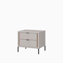 Nachtkommode >SERAVEL< in Sand / Mauvella Eiche Dekor - 54,4x48,8x41,5cm (BxHxT)