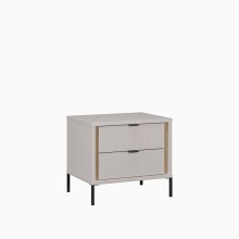 Nachtkommode >SERAVEL< in Sand / Mauvella Eiche Dekor - 54,4x48,8x41,5cm (BxHxT)