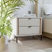 Nachtkommode >SERAVEL< in Sand / Mauvella Eiche Dekor - 54,4x48,8x41,5cm (BxHxT)