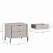 Nachtkommode >SERAVEL< in Sand / Mauvella Eiche Dekor - 54,4x48,8x41,5cm (BxHxT)