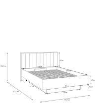 Bett >SERAVEL< in Sand / Mauvella Eiche Dekor - 149,8x99,8x213,6cm (BxHxT)