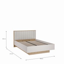 Bett >SERAVEL< in Sand / Mauvella Eiche Dekor - 149,8x99,8x213,6cm (BxHxT)