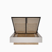 Bettgestell >SERAVEL< in Sand/Mauvella Eiche Dekor - 169,4x100,5x213,2cm (BxHxT)