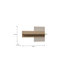Wandboard >SERAVEL< in Sand / Mauvella Eiche Dekor - 100x63,4x21,9cm (BxHxT)