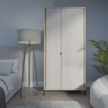 Drehtürenschrank >SERAVEL< in Sand / Mauvella...
