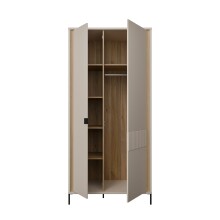 Drehtürenschrank >SERAVEL< in Sand / Mauvella Eiche Dekor - 94,1x199,2x60,5cm (BxHxT)