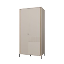 Drehtürenschrank >SERAVEL< in Sand / Mauvella Eiche Dekor - 94,1x199,2x60,5cm (BxHxT)
