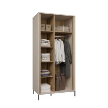 Drehtürenschrank >SERAVEL< in Sand / Mauvella Eiche Dekor - 94,1x199,2x60,5cm (BxHxT)