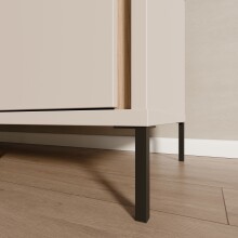 Drehtürenschrank >SERAVEL< in Sand / Mauvella Eiche Dekor - 94,1x199,2x60,5cm (BxHxT)