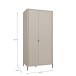 Drehtürenschrank >SERAVEL< in Sand / Mauvella Eiche Dekor - 94,1x199,2x60,5cm (BxHxT)